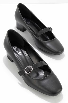 کفش پاشنه بلند کلاسیک مشکی زنانه چرم لاکی پاشنه ضخیم پاشنه متوسط ( 5 - 9 cm ) کد 161084654