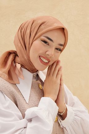 روسری بژ İpek Jakar Silk Home - کد 845699170