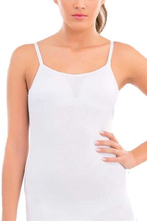 رکابی سفید زنانه نخ تکی بند دار کد 4216194