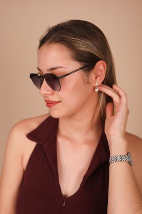 عینک آفتابی مشکی زنانه UV400 AR COLLECTİON - کد 836491593