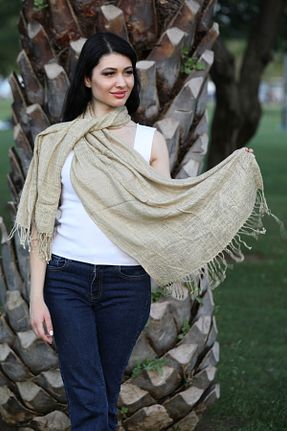 شال متالیک زنانه مخلوط کتان Mystic - کد 824903616