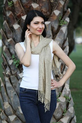 شال متالیک زنانه مخلوط کتان Mystic - کد 824903616