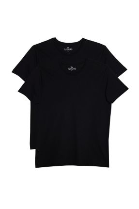 تی شرت مشکی مردانه یقه گرد تکی طراحی کد 827008398