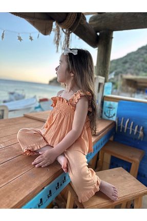 ست بالاتنه و پائین تنه صورتی بچه گانه بافتنی EYC BABY - کد 741238360