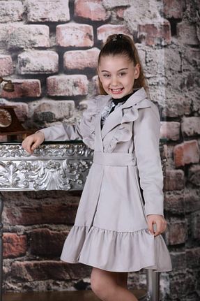 ترنچکت طوسی بچه گانه پنبه ای elfanto kıds - کد 845743812
