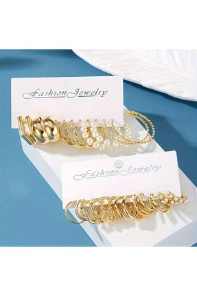گوشواره جواهر طلائی مروارید Perry Accesories - کد 845897927