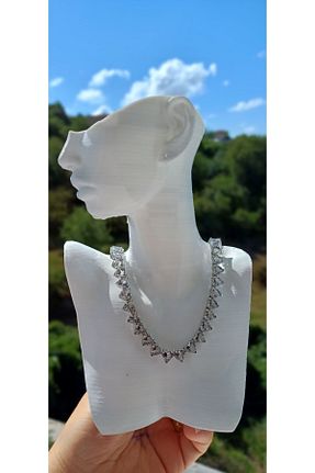 گردنبند جواهر زنانه رودیوم BEBİ BİJUTERİ - کد 839455899