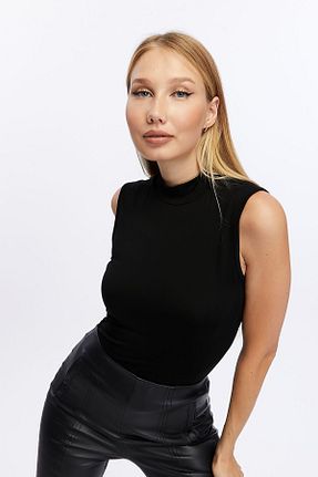 بادی مشکی زنانه یقه ایستاده LAENT - کد 841980322