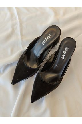 دمپائی مشکی زنانه چرم لاکی STEY Mİ - کد 845877850