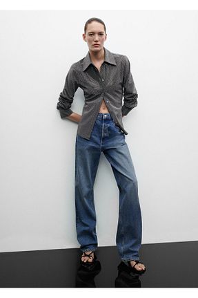 شلوار جین آبی زنانه رگولار MANGO - کد 839608647
