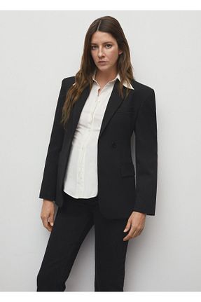 شلوار جین مشکی زنانه رگولار MANGO - کد 839630048
