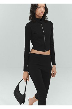 ساق شلواری مشکی زنانه بافتنی MANGO - کد 826264805