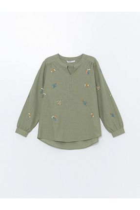 بلوز سبز زنانه ساده LC Waikiki - کد 845894460