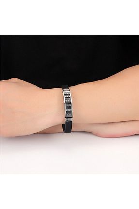 دستبند جواهر مشکی زنانه استیل (فولاد) Altın Kuğu - کد 845926666
