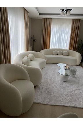 ست مبل سفید 3+3+1 Bilgin Design - کد 839963757