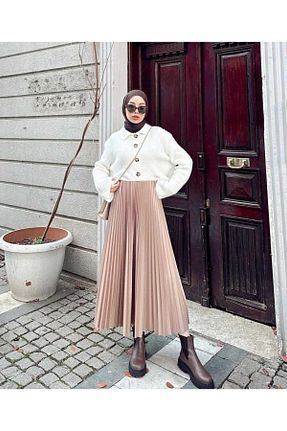دامن حجاب سفید زنانه A-line SHE SELF STYLE - کد 823150724