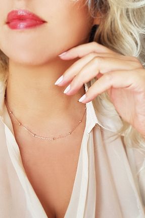 گردنبند نقره صورتی زنانه 925 عیار VAOOV - کد 32367504
