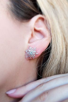 گوشواره نقره صورتی مردانه 925 عیار VAOOV - کد 641924476