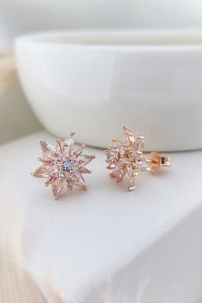 گوشواره نقره صورتی مردانه 925 عیار VAOOV - کد 641924476