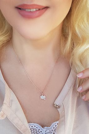 گردنبند نقره صورتی زنانه 925 عیار VAOOV - کد 42051198