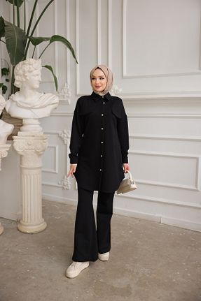 ست بالاتنه و پائین تنه مشکی زنانه بافت BurcuFashion - کد 846152046