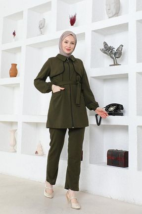 ست بالاتنه و پائین تنه خاکی زنانه جین BurcuFashion - کد 846154729