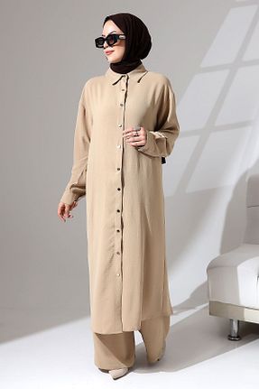 ست بالاتنه و پائین تنه حجاب طوسی زنانه اورسایز Berel Moda - کد 838358608