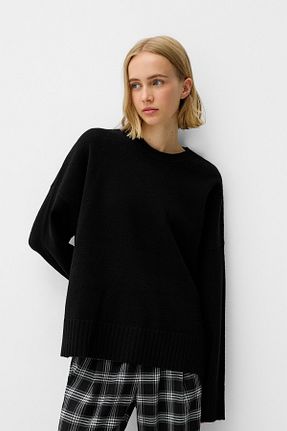 پلیور مشکی زنانه ساده Bershka - کد 846185983