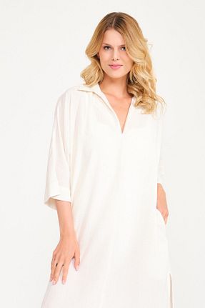 لباس ساحلی بژ زنانه پنبه ای Miespiga - کد 312470674