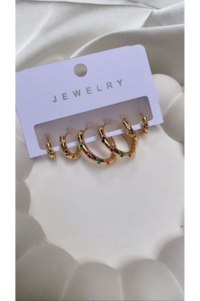 گوشواره استیل (فولاد) طلائی زنانه استیل (فولاد) Accessories - کد 779362085