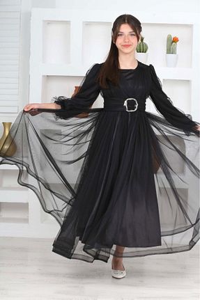 لباس مجلسی حجاب مشکی بچه گانه یقه دوچرخه Asortik Kids - کد 836298585