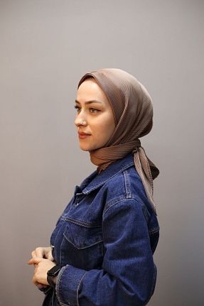 روسری قهوه ای پلی استر Akel - کد 784849044