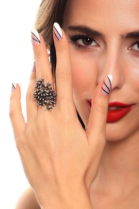 انگشتر جواهر زنانه روکش نقره LABALABA - کد 3809352