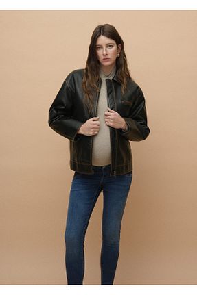 شلوار جین سرمه ای زنانه پاچه تنگ MANGO - کد 839630857