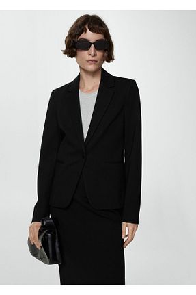 کت بلیزر مشکی زنانه الاستین MANGO - کد 839630338