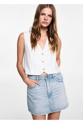 دامن متالیک زنانه جین MANGO Teen - کد 827373376