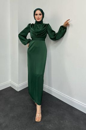لباس مجلسی سبز زنانه آستین استاندارد رگولار کد 806714135