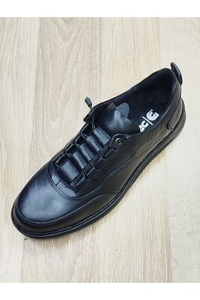 کفش کژوال مشکی مردانه چرم خالص LİCCAS - کد 845381319