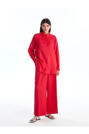 شلوار زرشکی زنانه کتان LC Waikiki - کد 842034187