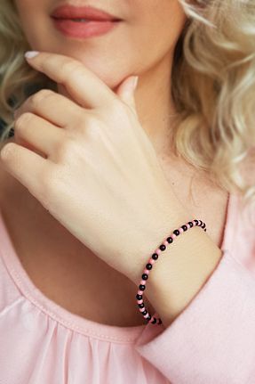 دستبند نقره مشکی زنانه 925 عیار VAOOV - کد 38047163