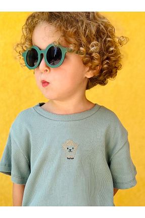ست بالاتنه و پائین تنه سبز بچه گانه بافت Mamareng - کد 842466177