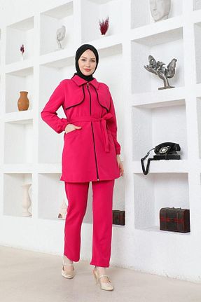 ست بالاتنه و پائین تنه صورتی زنانه جین BurcuFashion - کد 846154819