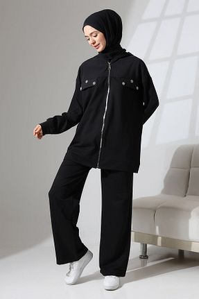 ست بالاتنه و پائین تنه حجاب مشکی زنانه Relaxed Mihran Butik - کد 841533319