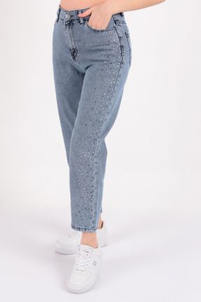 شلوار جین آبی زنانه فاق بلند جین استاندارد کد 812955569