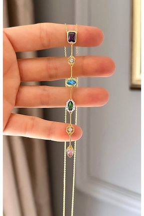 گردنبند نقره زرد زنانه 925 عیار emy by emel luxury silver jewelry - کد 817717529