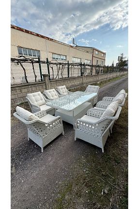 ست باغچه سفید خیزران KARAGÜL GARDEN - کد 821951495