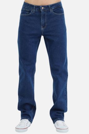 شلوار جین آبی مردانه پاچه لوله ای فاق بلند جین ساده بلند کد 466771924
