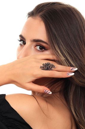 انگشتر جواهر زنانه روکش نقره LABALABA - کد 3809352