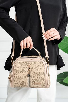 کیف دوشی بژ زنانه چرم مصنوعی Just Polo - کد 735208972
