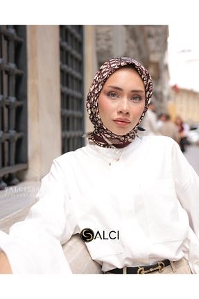 شال زرشکی زنانه ابریشم ŞALCIEŞARP - کد 846264186